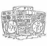 Boombox Tattoo Template Coloring sketch template