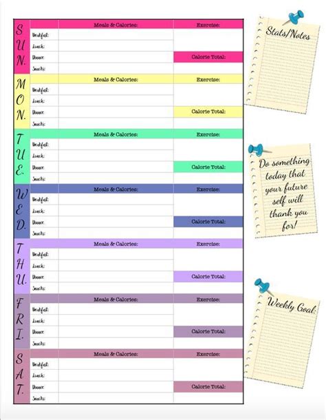 food journal diary templates  track  meals