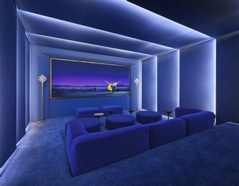 blue home theater interior design ideas