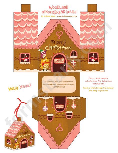 woodland gingerbread house template printable