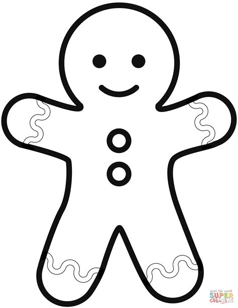 simple gingerbread man coloring page  printable coloring pages