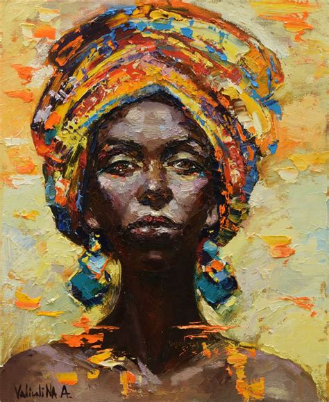 african woman portrait painting original oil painting  oil