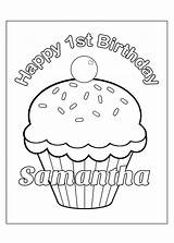 Personalized Coloring Pages Birthday Happy Getdrawings Getcolorings sketch template