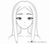Desenhar Feminino Animeoutline Outlines Base sketch template