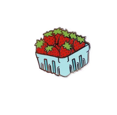 strawberry basket enamel pin fruit lapel pin hard