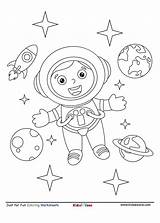 Astronaut Coloring Kidzezone Astronout Rocket sketch template