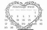 February Calendar Coloring sketch template