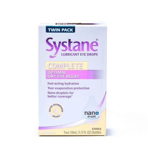 systane complete lubricant dry eye symptom relief  ml twin pack