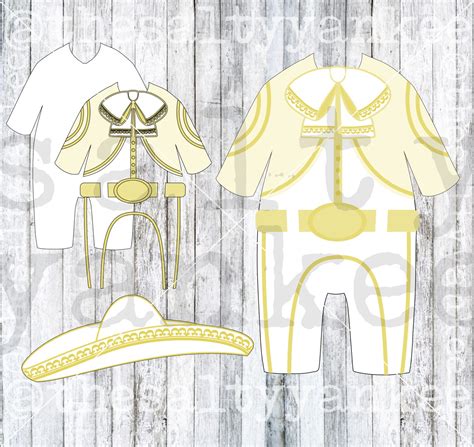 baby boy charro suit clipart svg layered file  etsy