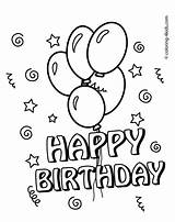 Coloring Birthday Happy Pages Kids Printable Cards sketch template