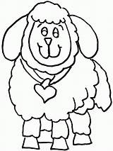 Sheep Coloring Pages Drawings Kids Necklace Wearing Cliparts Cute Clipart Print Jewelry Funny Sheeps Line Library Popular Getdrawings sketch template