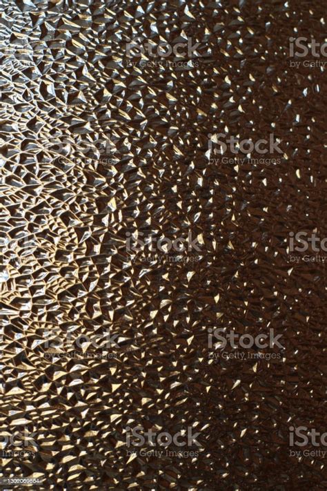 Translucent Glass Closeup Surface With Refractive Light Uneven Bumpy