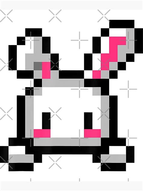 pixel art bunny rabbit cute kawaii 8bit design poster for sale by
