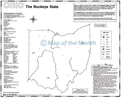 ohio map blank outline map    inches activities included