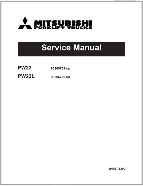 mitsubishi forklift pw operation  maintenance manual service manual