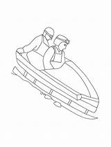 Coloring Bobsleigh Bobsled sketch template