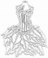 Coloring Fashion Pages Dress Adult Adults Colouring Book Zen Printable Clothes Sketch Books Lace Color Drawn Hand Vector Tangle Stress sketch template