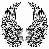 Wings Angel Pages Coloring Only Wing Colouring Drawings Cross sketch template