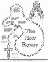 Rosary Coloring Pray Pages Mary Worksheets Printable Kids Lady Catholic Beads Color Print Drawing Guadalupe Mother Thecatholickid Holy Bead Mysteries sketch template