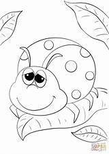 Ladybug Coloring Cartoon Cute Pages Para Printable Drawing Kids Insects Em Da sketch template