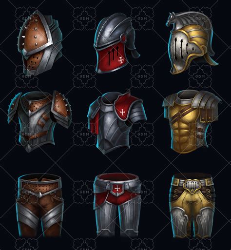 set   fantasy armor icons gamedev market