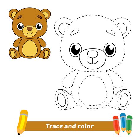 trace  color  kids bear vector  vector art  vecteezy