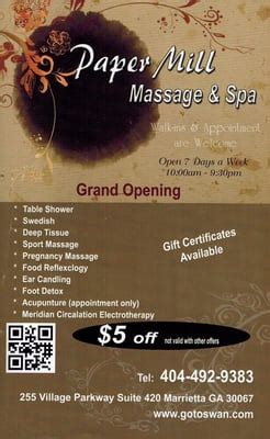 paper mill massage spa updated      village