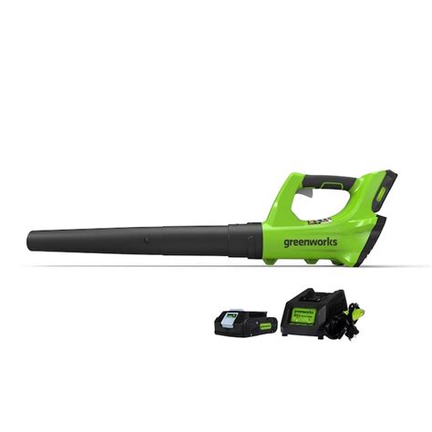 greenworks  volt  mph handheld cordless electric leaf blowerbattery included