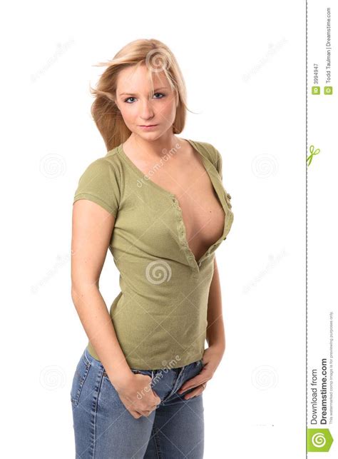 Casual Blond Wearing Blue Jeans Royalty Free Stock