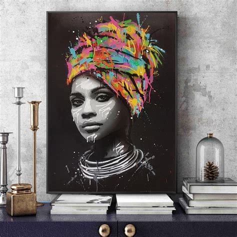 African Woman Wall Art Canvas Prints Modern Pop Art Canvas