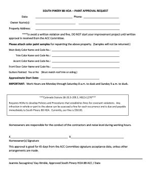 hoa approval letter template fill  printable fillable blank