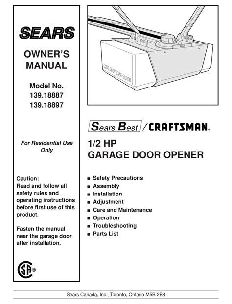 craftsman   hp garage door opener wiring diagram