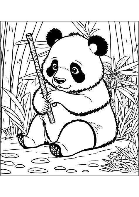cute panda pandas kids coloring pages