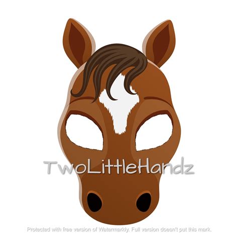 horse printable mask animal masks  kids party printable etsy