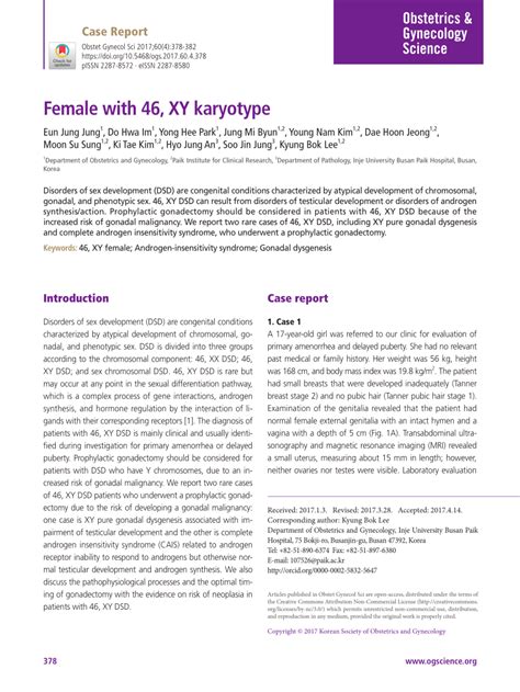 pdf female with 46 xy karyotype