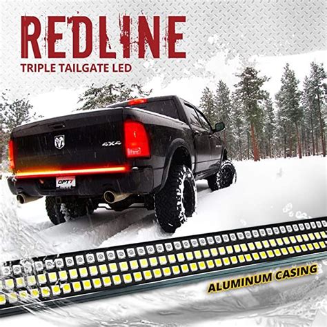 amazoncom opt  redline triple led tailgate light bar wsequential