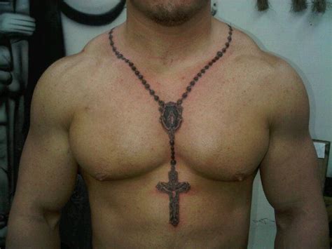 Chest Neck Rosary Tattoo By Outsiders Ink Holy Tattoos Dream Tattoos
