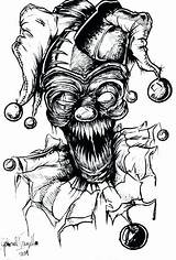 Evil Scary Drawing Clown Monster Clowns Coloring Drawings Pages Zombie Pencil Jester Monsters Dark Colouring Draw Horror Choose Board sketch template