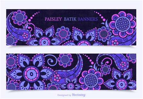 paisley batik vector banners   vector art stock