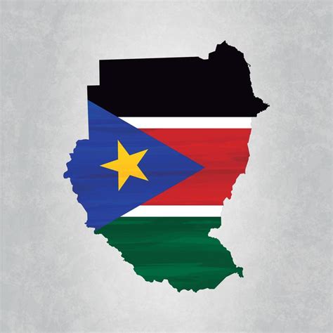 mapa de sudán del sur con bandera 4266770 vector en vecteezy