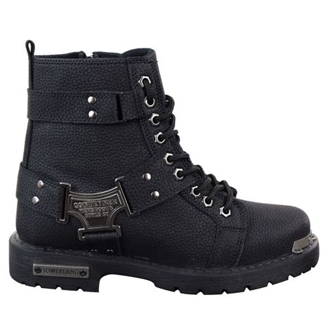 mens black rugged pu leather boots buy  happy gentleman
