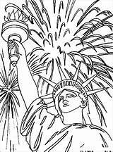 Coloring Liberty Pages Statue Kids July 4th Sheets Fourth Book Fireworks Adult Patriotic Crafts Color Printable Lady Clipart Activities Summer sketch template