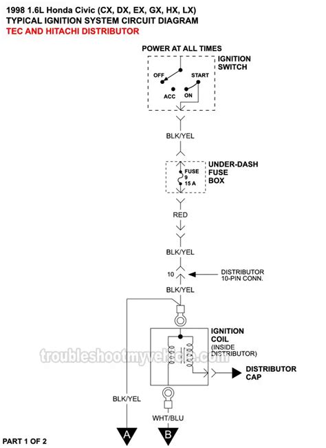 ignition system wiring diagram   honda civic