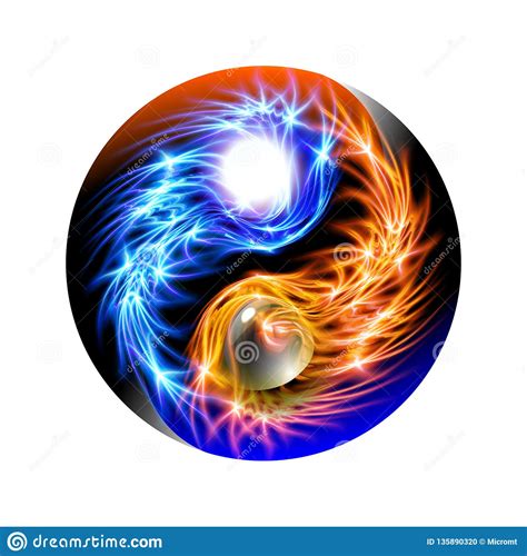 modern glowing blue  red cosmic concept yin   mandala