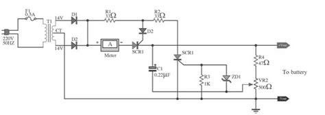 wiring schematic diagram automatic  car battery charger circuit