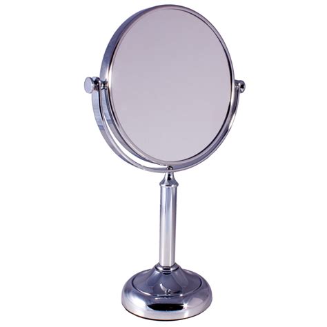 standing pedestal vanity mirror  magnifying chrome womanly charm