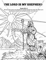 Psalm 23 Coloring Shepherd Lord Sunday Pages School Drawing Bible Kids Sharefaith Story Giving Paintingvalley sketch template