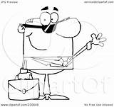 Businessman Waving Shades Outline Friendly Wearing Coloring Illustration Rf Royalty Clipart Regarding Notes sketch template