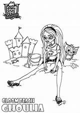Monster High Ghoulia Pages Coloring Print Yelps Baby Printable Gloom Beach Strand Dinokids Color sketch template