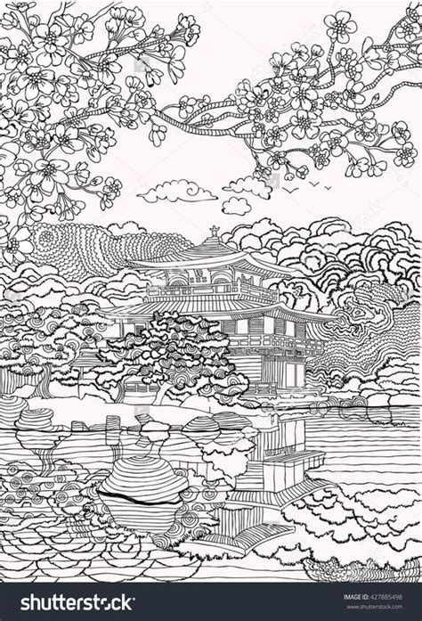 japan coloring pages shutterstock  house colouring pages